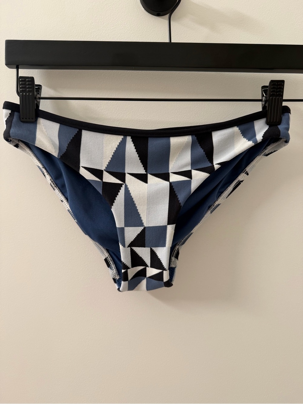 Seafolly Blue, Black & White Geometric Bikini Bottom